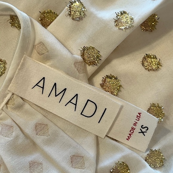 Anthropologie Amadi White and Gold Women's Blouse XS - Picture 2 of 9